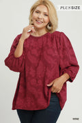 Curvy Paulina Paisley Textured Blouse