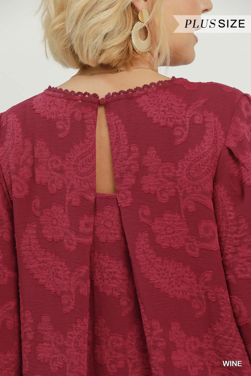 Curvy Paulina Paisley Textured Blouse