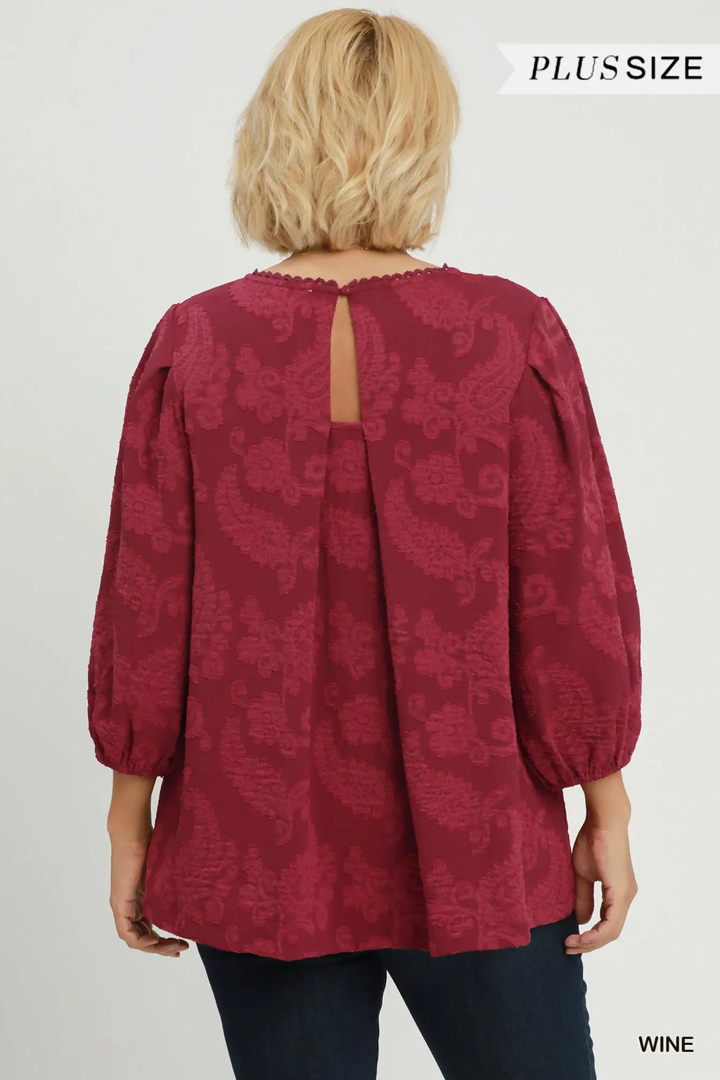 Curvy Paulina Paisley Textured Blouse