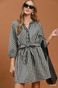 Shayla Living For Gingham Belted Mini Dress