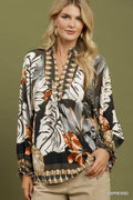 Trix Tropical Border Print Top