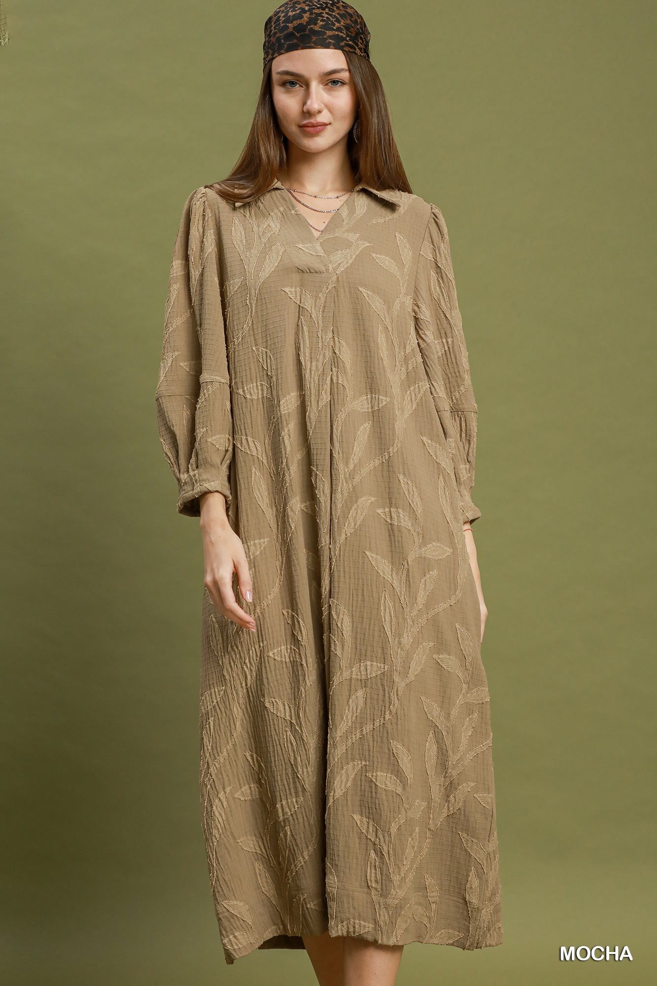 Jessica Jacquard Collared Midi Dress