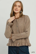 Katrina Latte Knit Cardigan Top