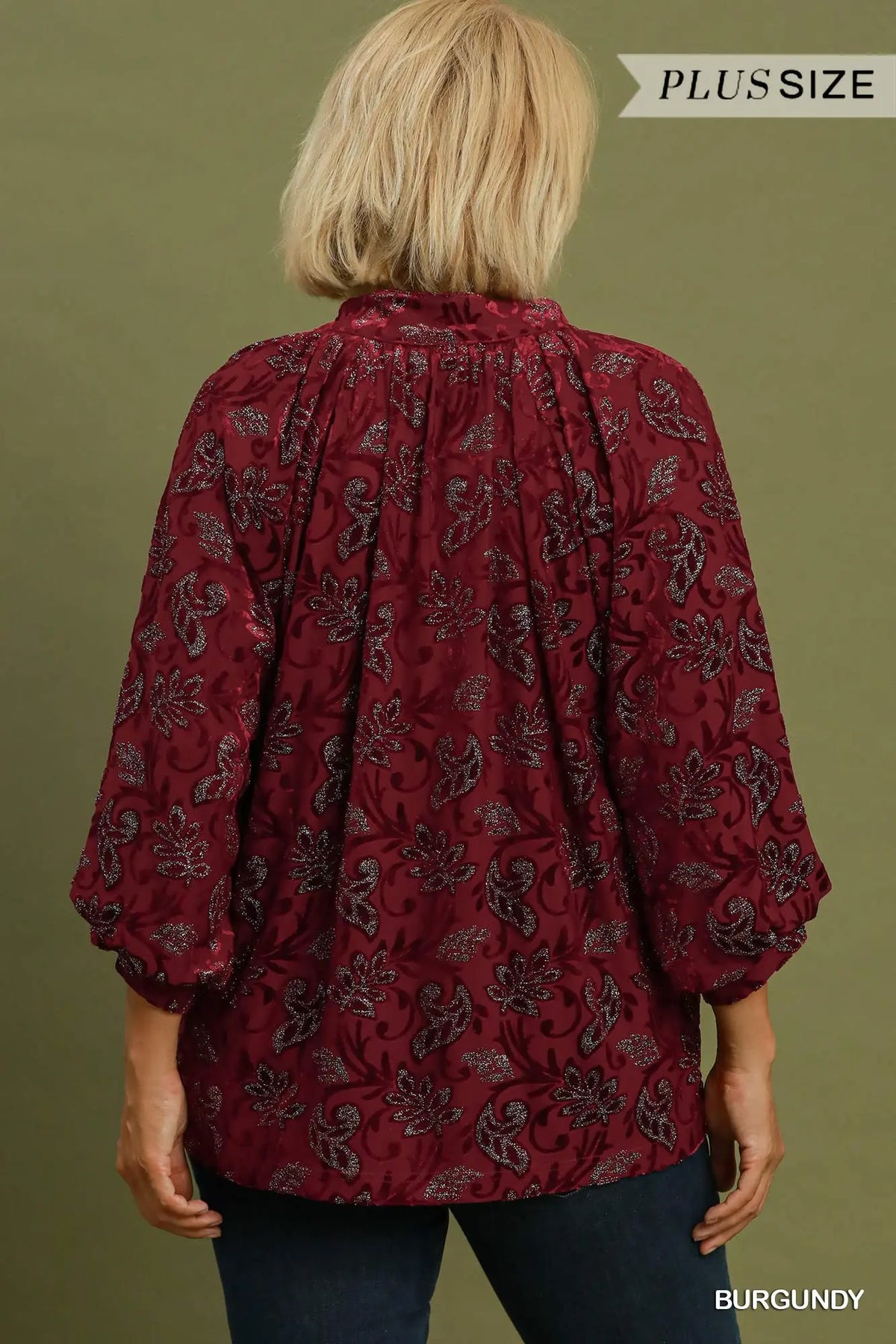 Curvy Serafina Burnout Velvet Floral Top