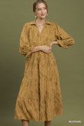 Tori Textured Tiered Midi Dress