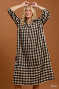 Curvy Chere Checkered Midi Dress With Pockets