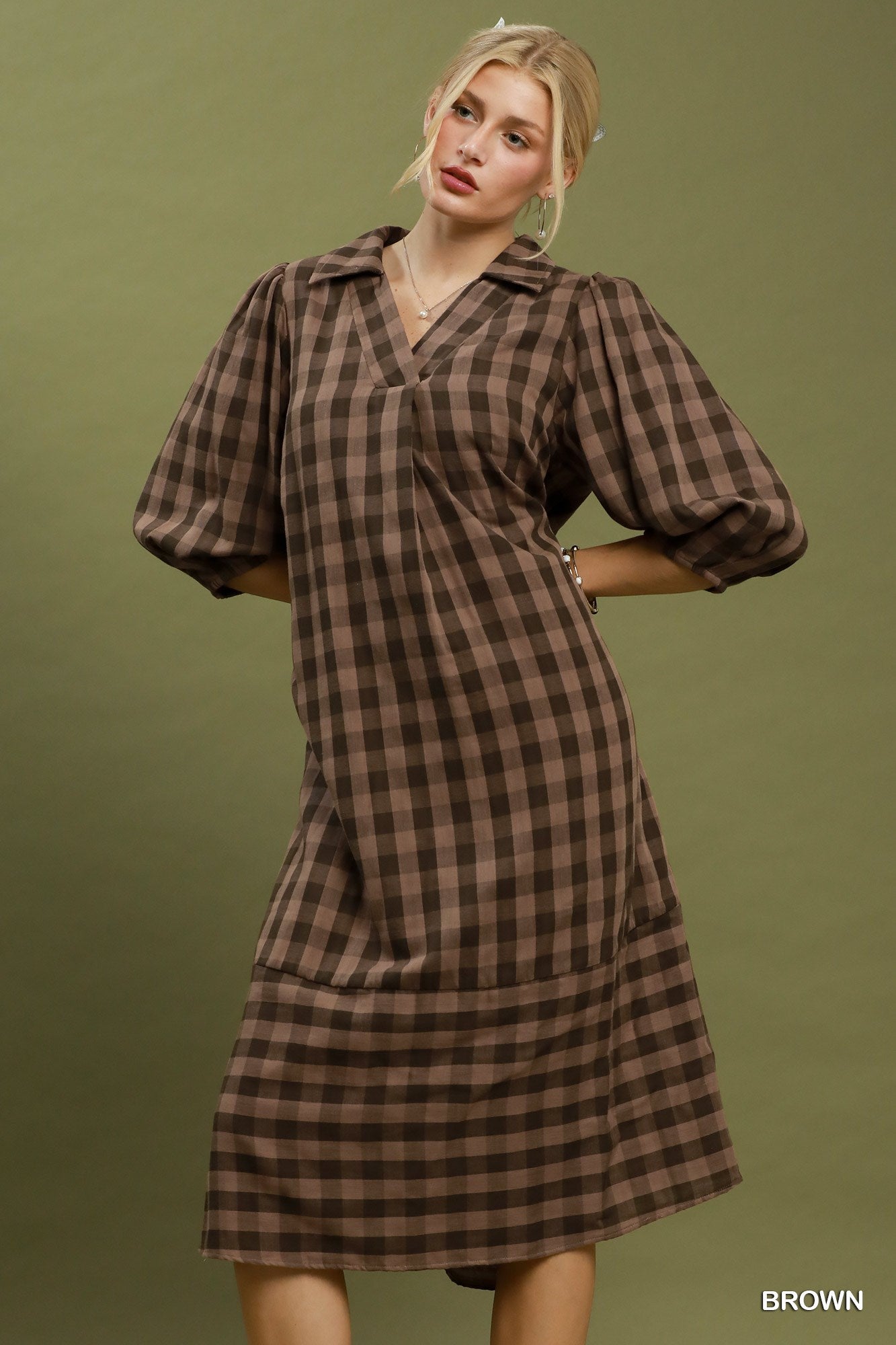 Kortney Checkered Midi Dress