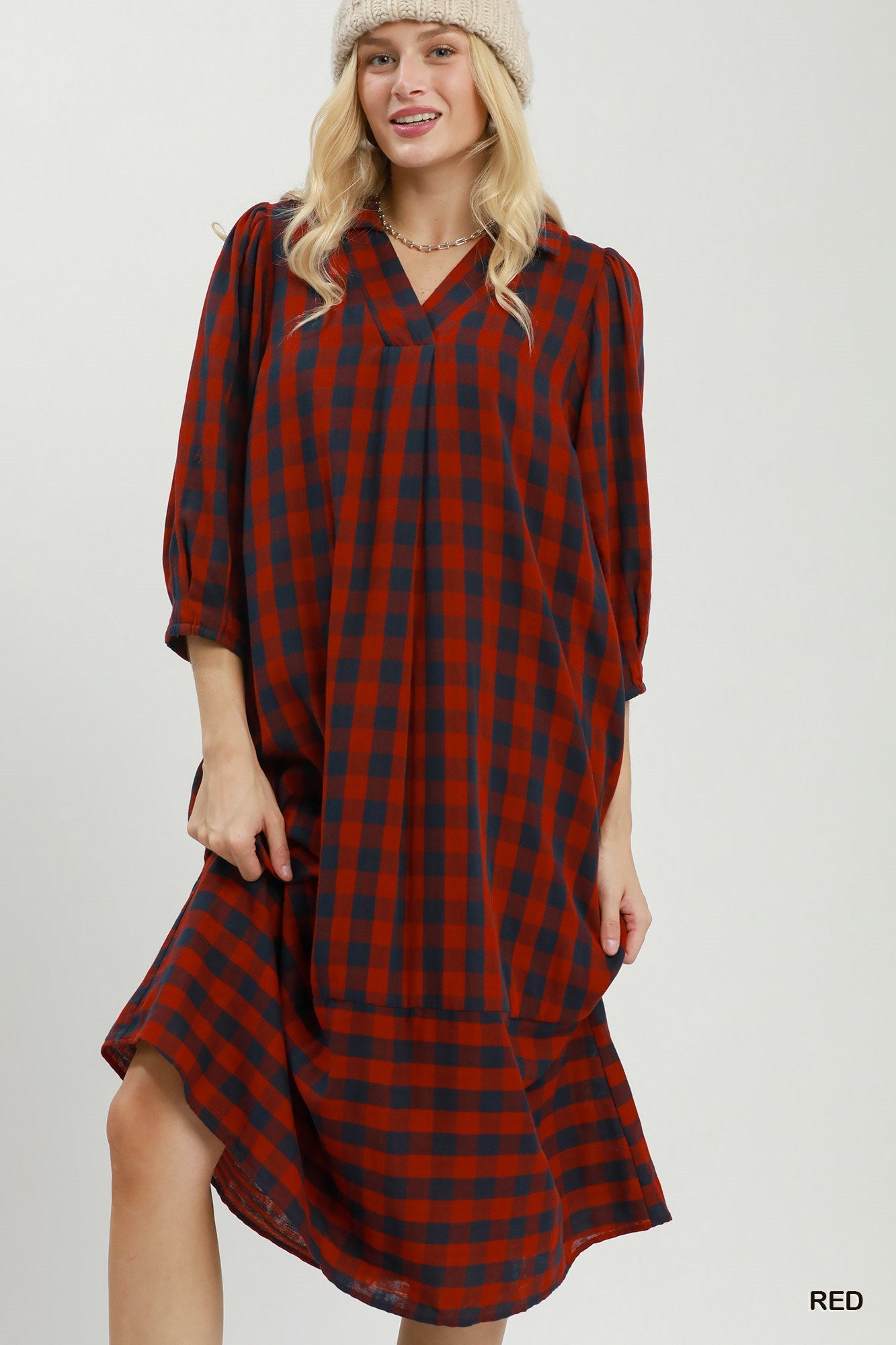 Kortney Checkered Midi Dress