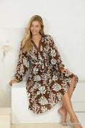 Chelsey Chocolate Mix Printed Midi Dress