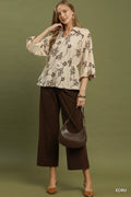 Saylor Cinched Waist Fall Floral Top