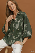 Lou Floral Print Button Front Top