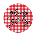 Glory Glory Checked Game Day Button