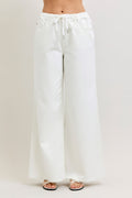 Judy Blue Crissie White Featherweight Rose Gold Trim Pants