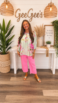 Curvy Gabriella Floral Batwing Sleeve Top
