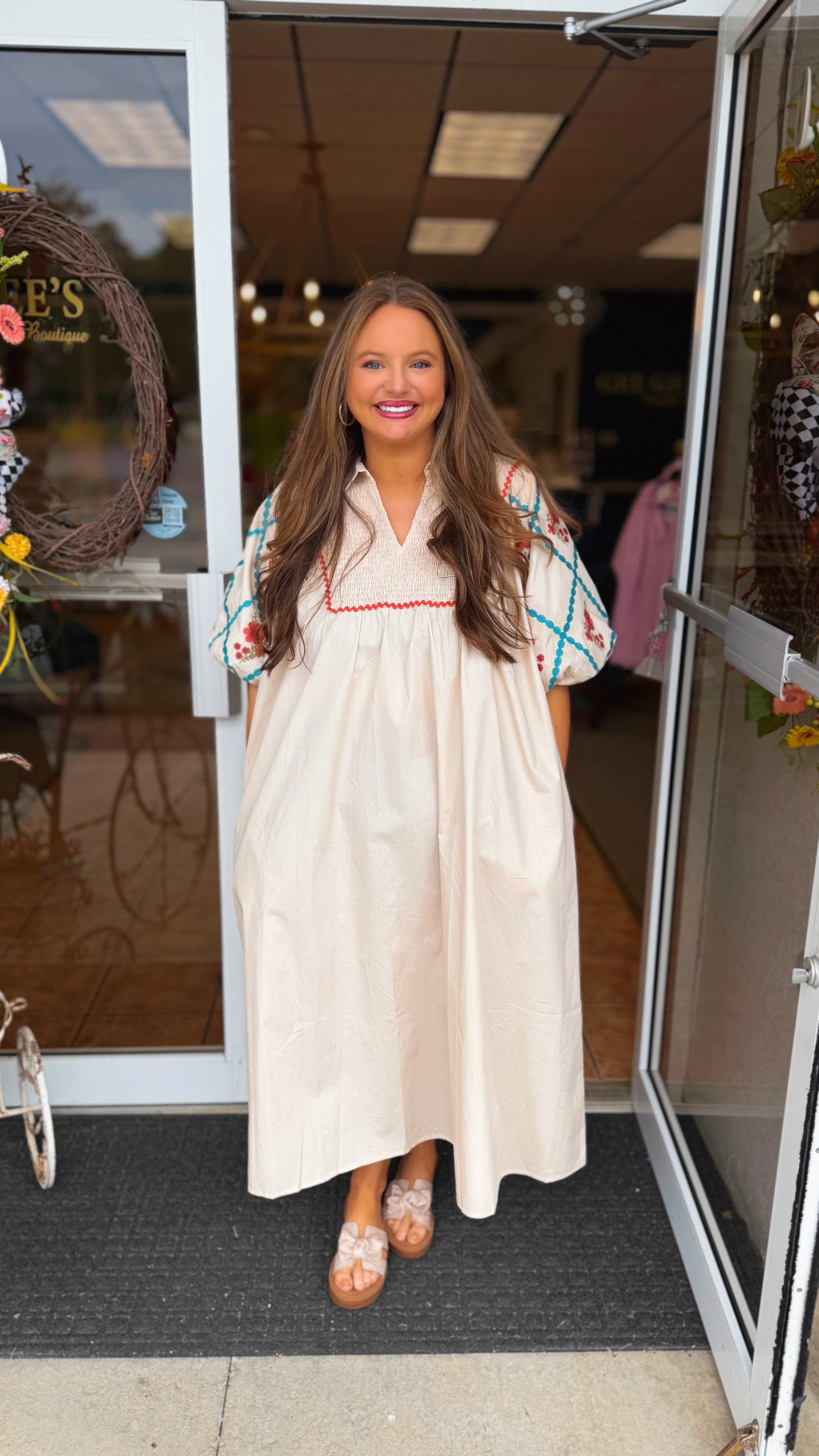 Curvy Josaline Cotton Poplin Midi Dress