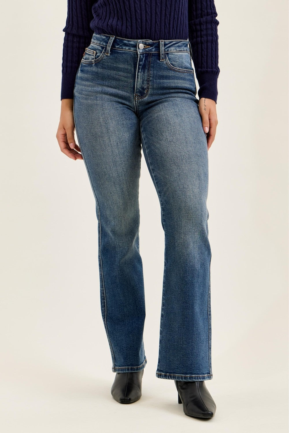 Judy Blue Mid-Rise Bootcut Dark Indigo Jeans