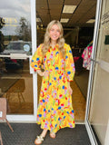 Sunshine Vibes Mixed Print Midi Dress