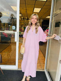Tasha Pink Gingham Midi Dress