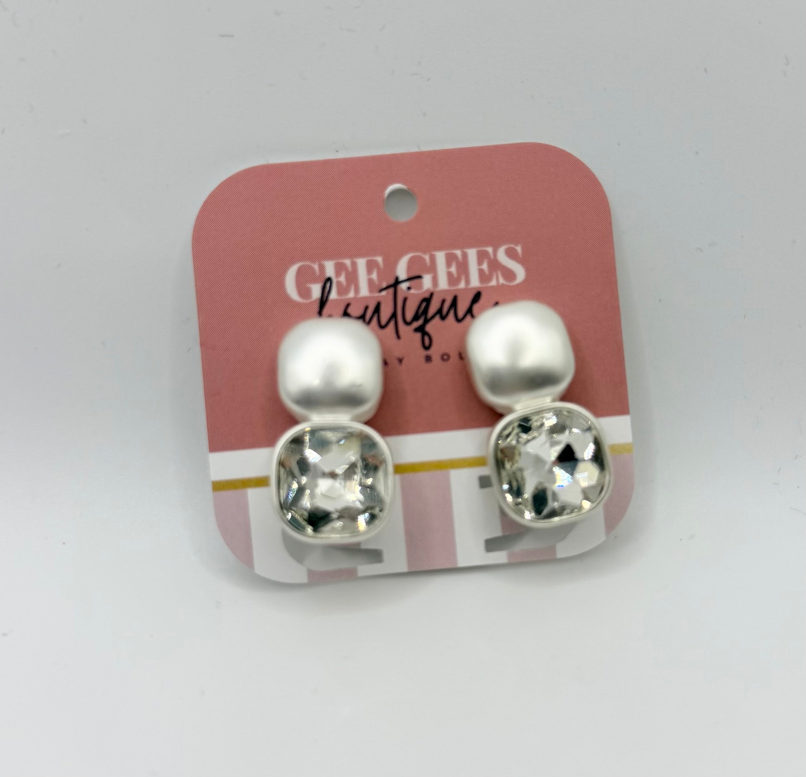 Silver Pendant Clip On Earrings