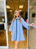 Darling Striped Denim Tone Mini Dress