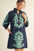 Curvy Darlene Baroque Floral Shift Dress