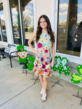 Trish 3D Floral Sleeveless Mini Dress