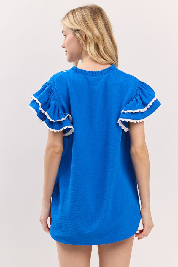 Rayna Ruffle Sleeve Top