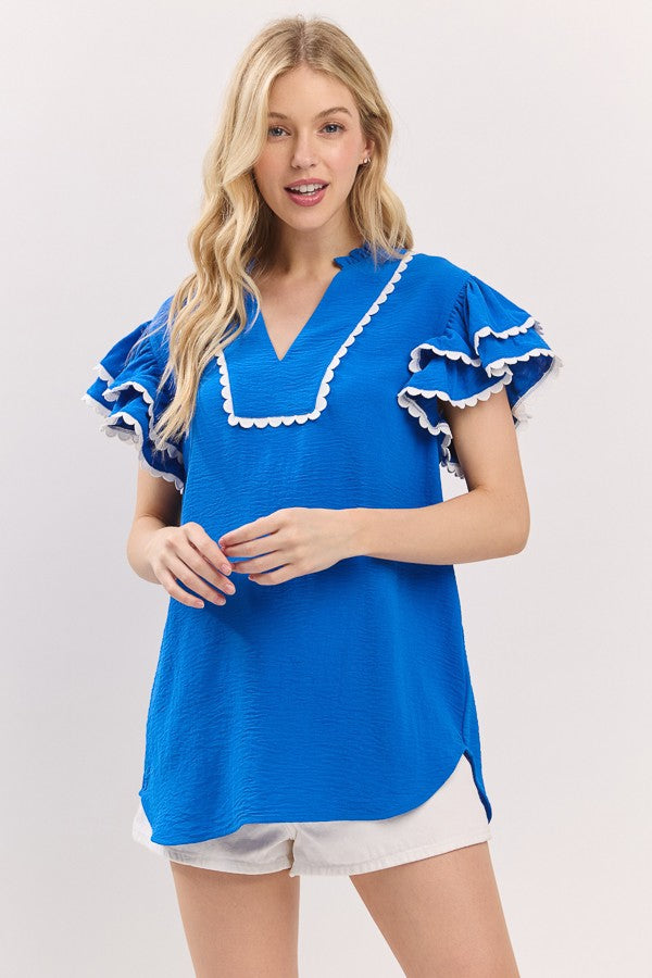 Rayna Ruffle Sleeve Top