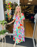 Sasha Floral Midi Tiered Dress