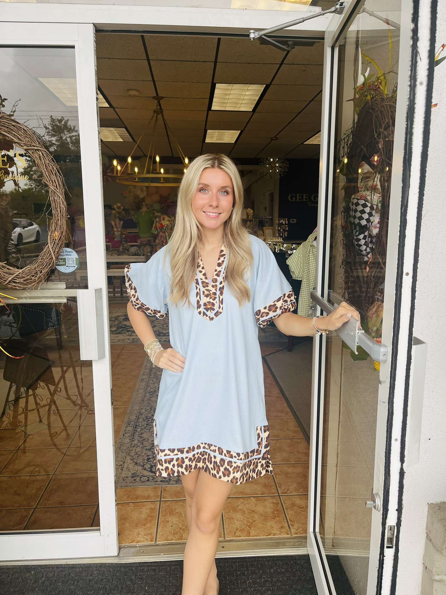 Lola Leopard Contrast Mini Dress