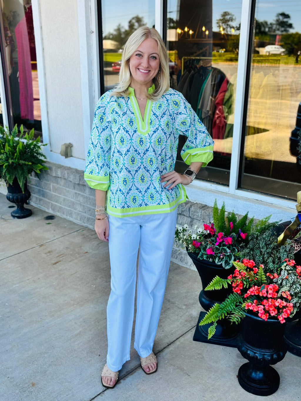 Kaylee Baroque Floral Print Top