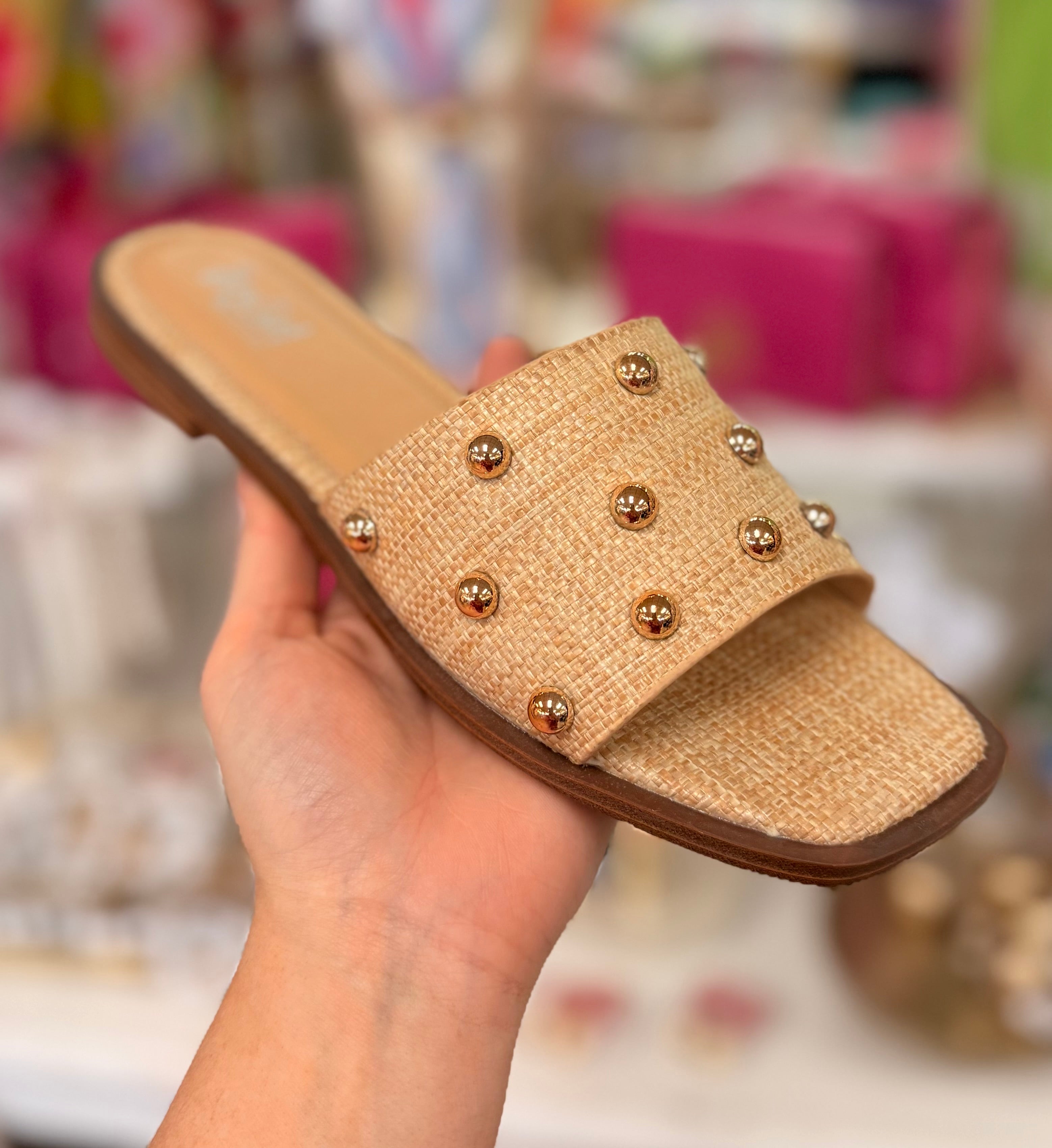 Corkys Come Abroad Raffia Pearl Sandals