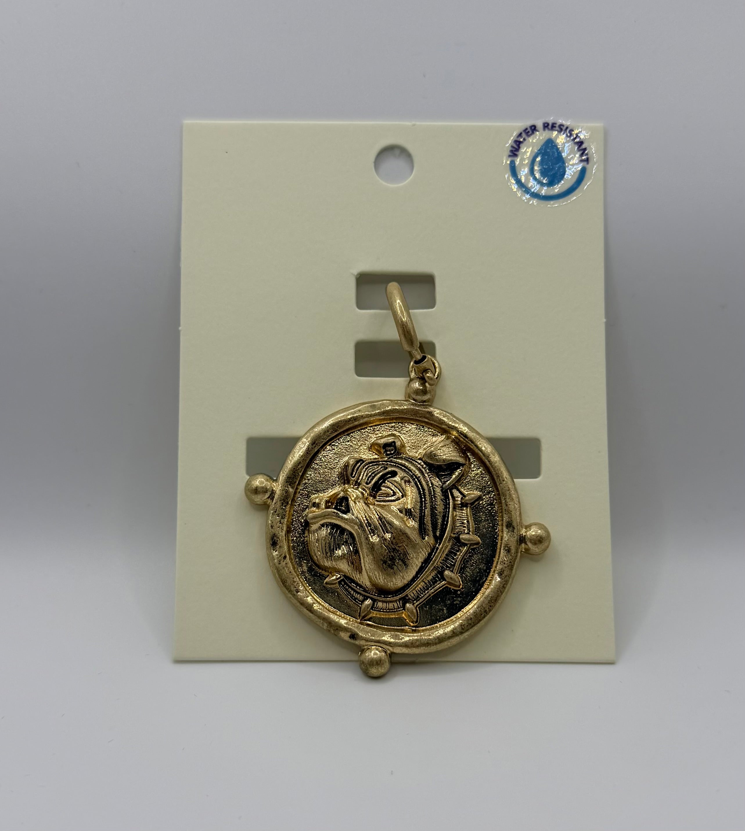 RG Bulldog Face Round Pendant
