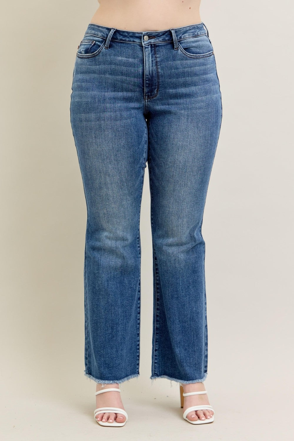 Curvy Judy Blue Victoria Vintage Wash Flare Jeans