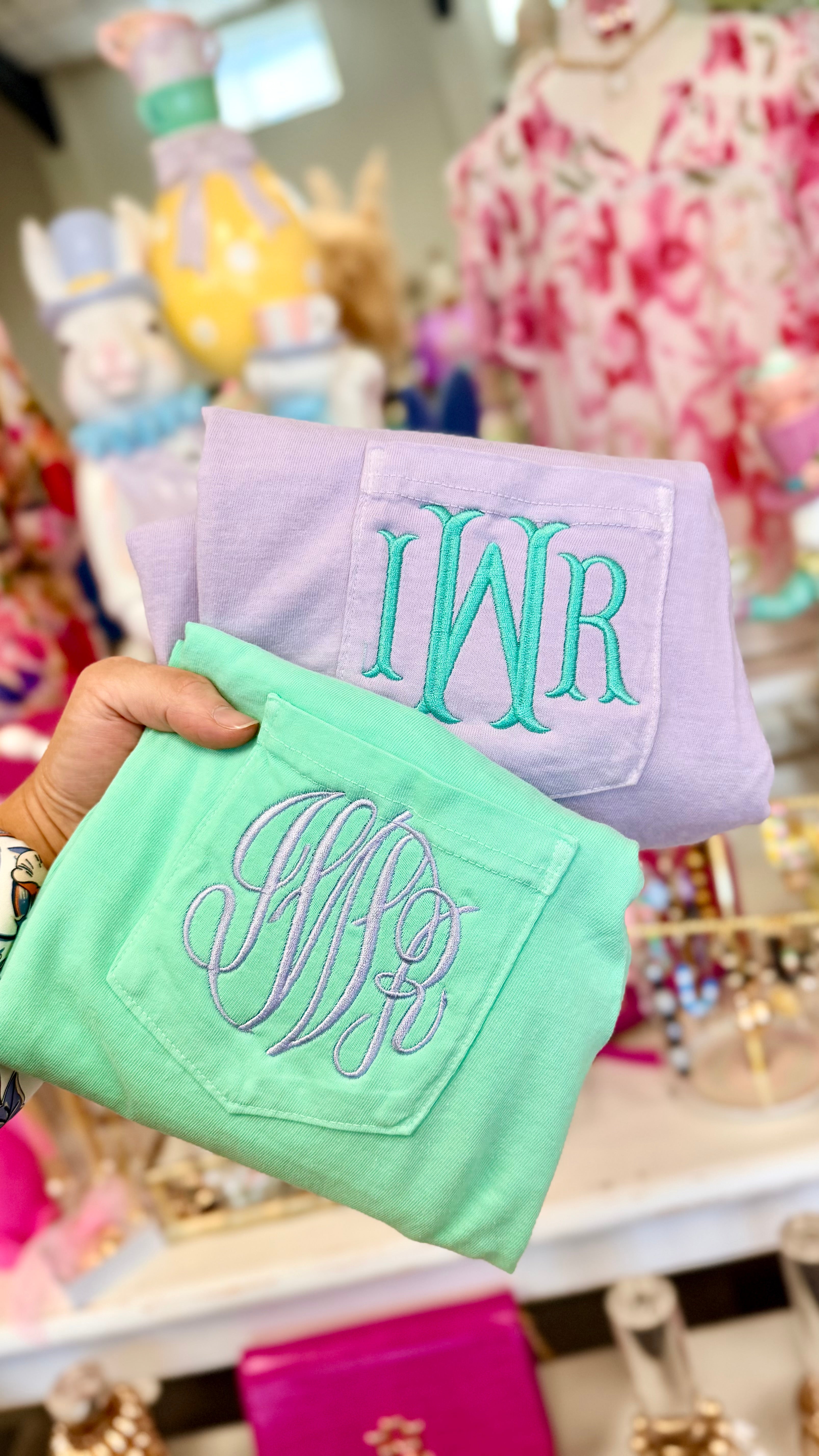 Comfort Color Monogram Pocket Tee