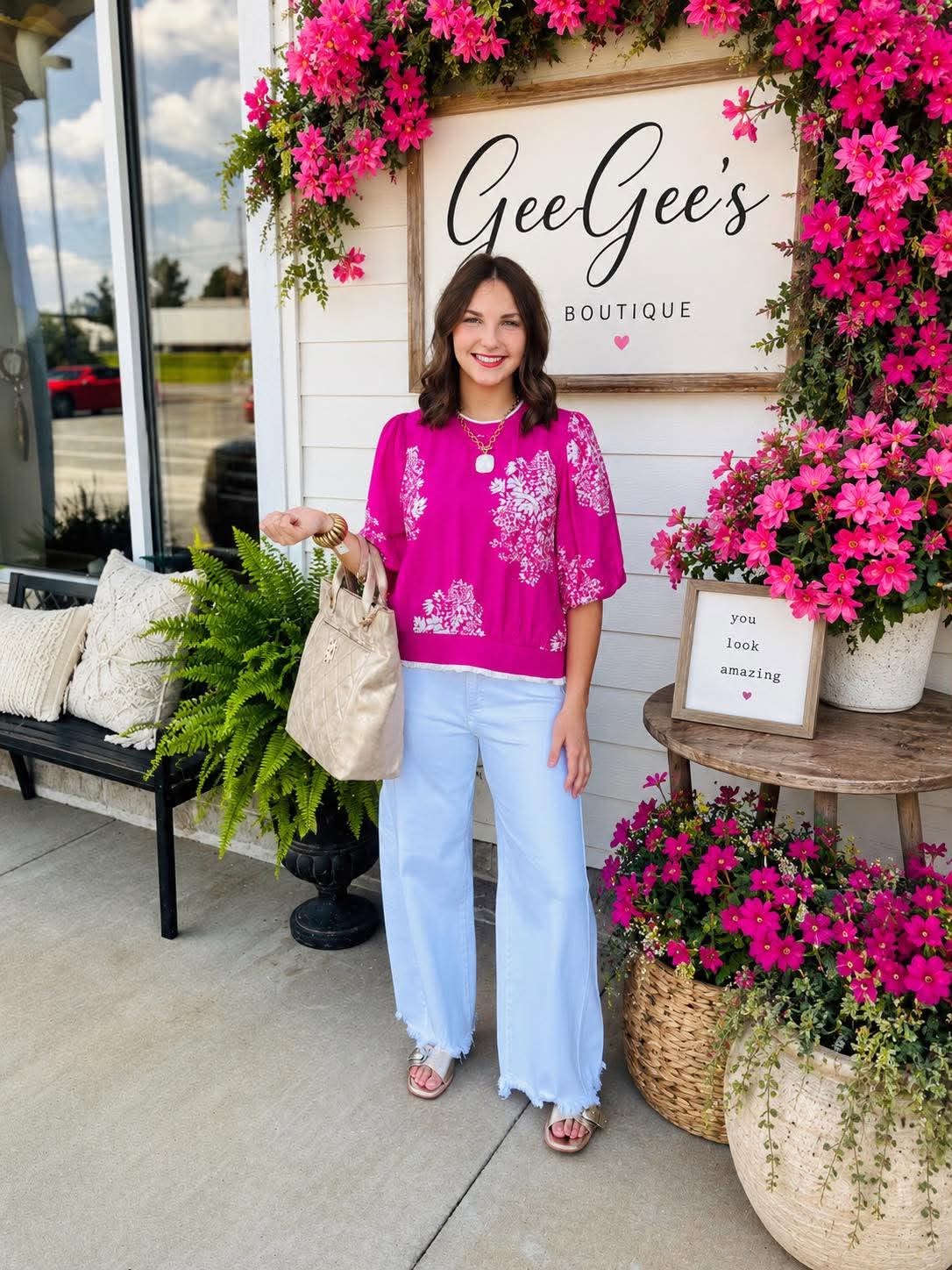 Rosaline Floral Printed Textured Top