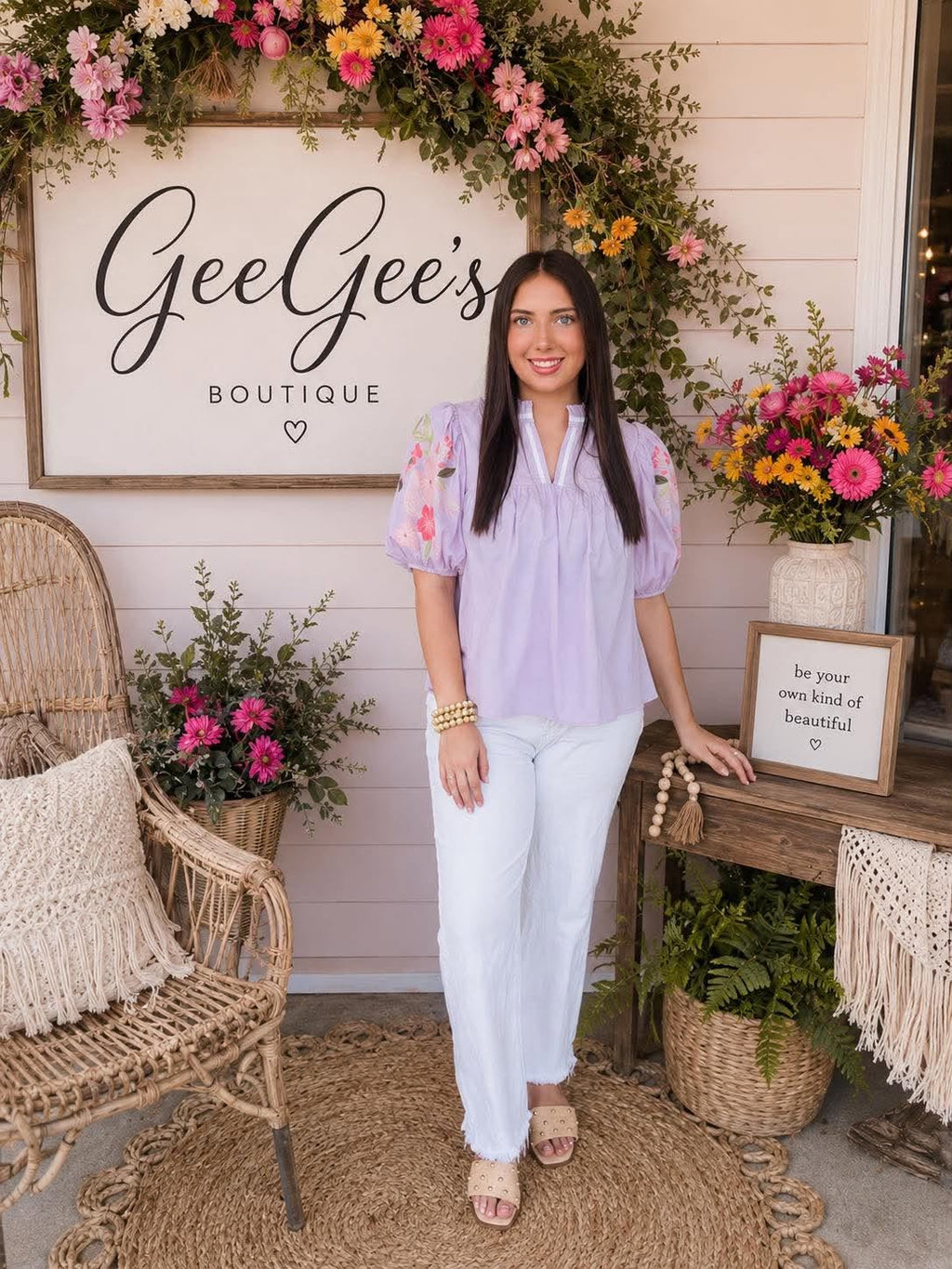 Lydia Lilac Poplin Top
