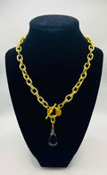 Susan Shaw Gold Chain With Brown Quartz Drop Necklace