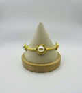 Susan Shaw Handcast Gold Bangle With White Pearl