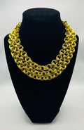 Susan Shaw Gold Triple Strand Double Chain Necklace