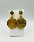 Yochi Chanel Pendant Drop Earrings
