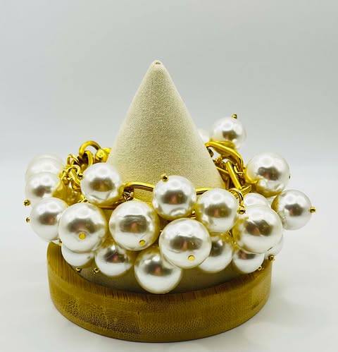 Yochi Triple Strand Pearl Bracelet