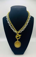Yochi Chanel Mixed Metal Necklace