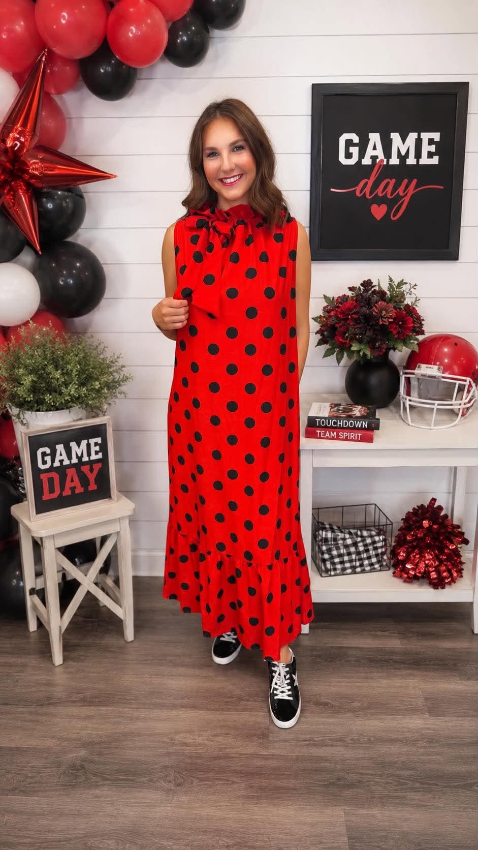 Dawg Pride Polka Dot Maxi Dress