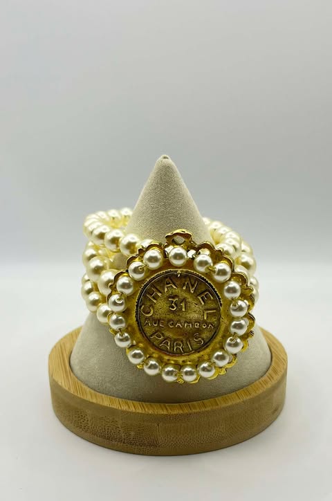 Yochi Triple Pearl Chanel Bracelet