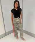 Ansley Animal Print Trim Pants