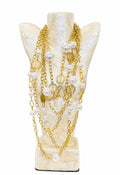 Yochi Statement Pearl And Coin Layered Necklace