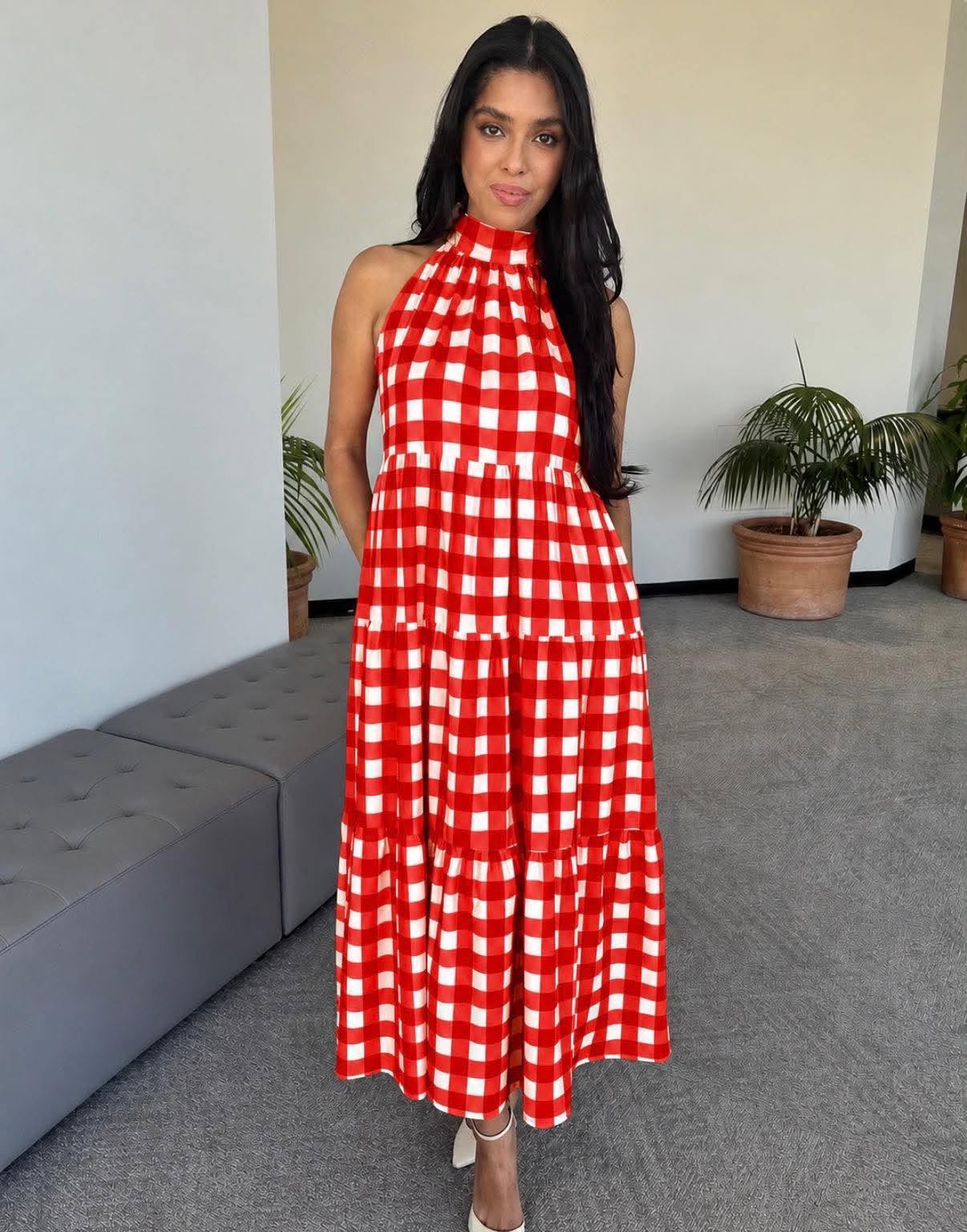 Gailee Gingham Maxi Dress