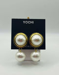 Yochi Gold Pearl Drop Earrings