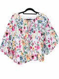 Adrienne Garden Rhapsody Tatum Bubble Hem Top